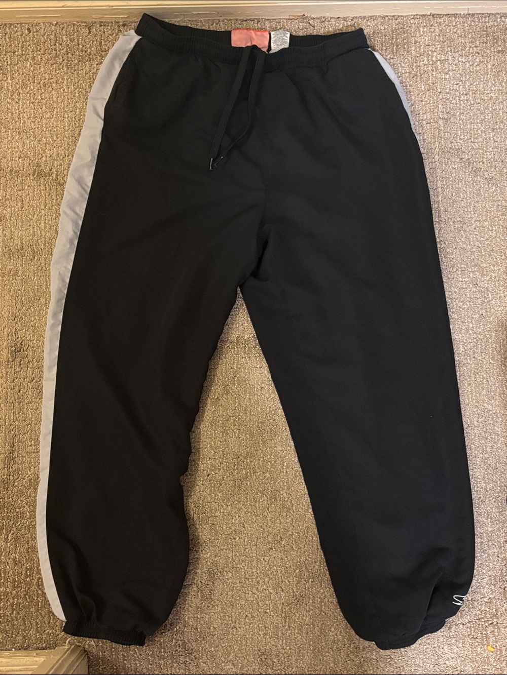 Simply for Sports Men’s Large Black Lined Track Pants Windbreaker Joggers